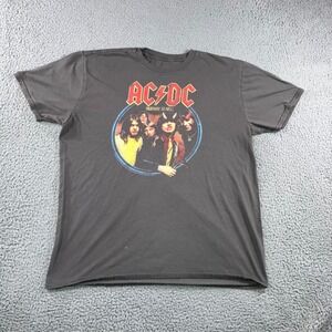 AC/DC T-Shirt Men XL Highway to Hell Graphic Rock Band Tee Charcoal Grey